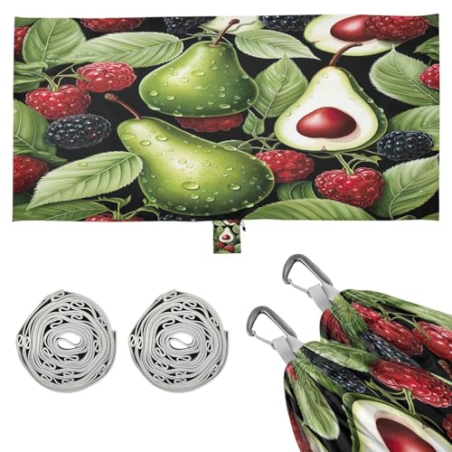 Kigai Pear Mulberry Camping Hammock Durable & Portable Travel Hammock Holds 330lbs with Tree Strapsm, Pocket, Camping Accessories