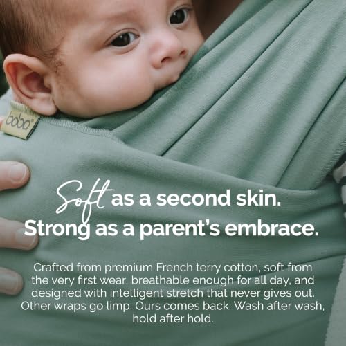 Image of Boba Baby Wrap Carrier - Original Baby Sling Carrier for Newborns (7-35 lbs), Soft, Secure, Hands-Free & Ergonomic, Ideal for Comfortable Bonding, New Parents (Sage Green)