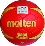 Subestructura blanda MOLTEN Handball - Pelota de Balonmano (Cuero), Color Rojo/Amarillo, Talla 3