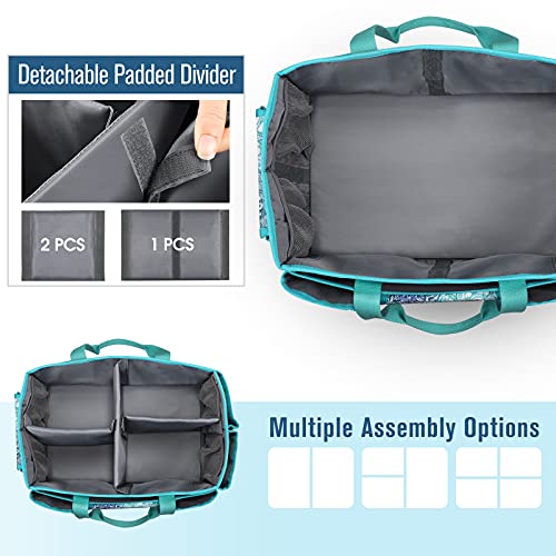 FINPAC-Large-Craft-Storage-Tote-Bag-with-Multiple-Pockets-Scrapbooking-Carrying-Case-Storage-Caddy-with-Handle-for-Sewing-Art-Desktop-Baby-Care-Supplies-Emerald-Illusions FINPAC-Large-Craft-Storage-Tote-Bag-with-Multiple-Pockets-Scrapbooking-Carrying-Case-Storage-Caddy-with-Handle-for-Sewing-Art-Desktop-Baby-Care-Supplies-Emerald-Illusions