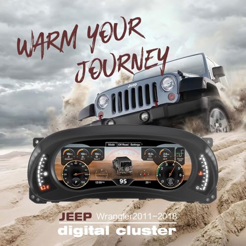 Image of ASVEGE Digital Dash Instrument Cluster for Jeep Wrangler JK 2011-2017 | 12.3 inch HD Screen 1920*720, 2S Fast Boot, Plug&Play, Non-Destructive Install, OTA Upgrade, 6 Mode 4 Color, Speedometer Upgrade