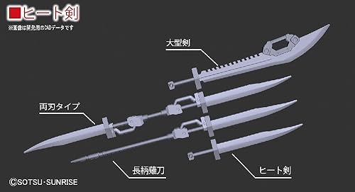 Miniatura 6 de Bandai Hobby Builders Parts System Weapon Long Range Beam Rifle & Heat Saber Action Figure (1/144 Scale)