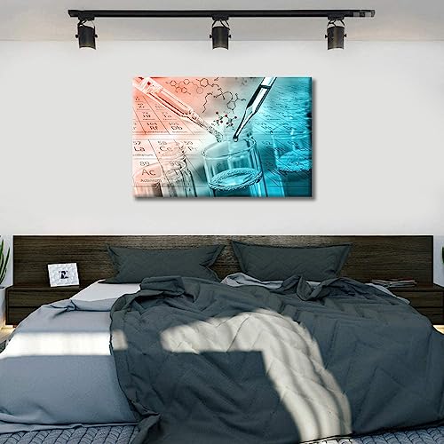 Image of TUMOVO Canvas Wall Art Clinical Laboratory Artwork Pictures Black and White Wall Art 1 Panel Laboratory Posters and Prints Wall Art for Living Room Framed Ready to Hang, 24 inch Wx36 H