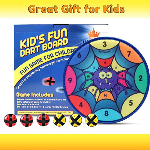 Fun Spider Dart Board Game with 6 Balls Using Hook-and-Loop Fasteners | Learn Numbers and Colors as You Play | Interactive Game and Safe for Kids - Thumbnail 3