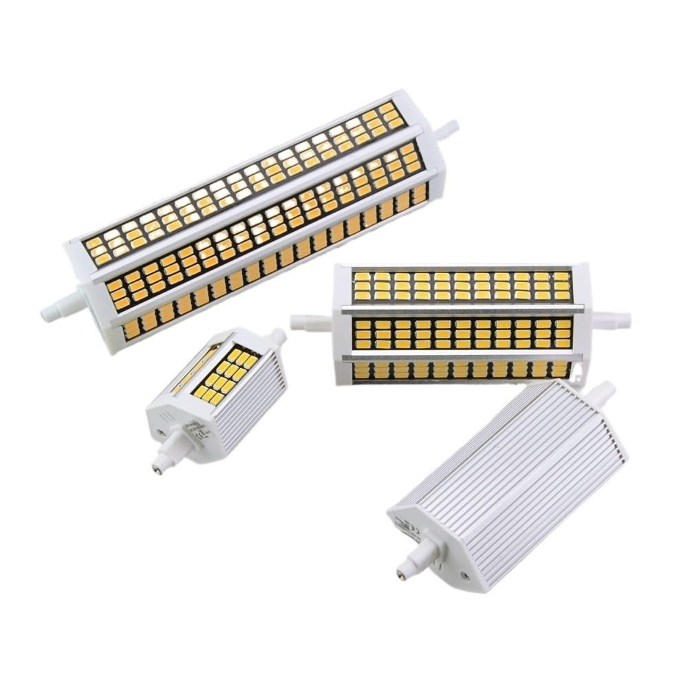 1fortunate Paquete de 10, bombilla de foco de diodo LED R7S AC220V 78/118/135/189mm lámpara de reflector LED SMD5730 sin parpadeo(Cool White,5W 78mm)