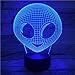 HULUWA Wake Up Light Alien 3D Lights Colorful Touch LED Vision Lights USB Wake-Up luci alimentate Night Mood Light, 7 Colori Possono Essere cambiati