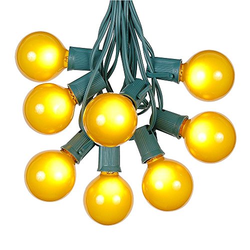 Luces de cadena G50 exteriores 100 pies 125 bombillas amarillas