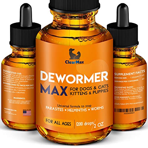 Dewormer for Dogs and Cats - Natural Treatment from Tapeworm, Roundworm, Whipworm, Hookworm