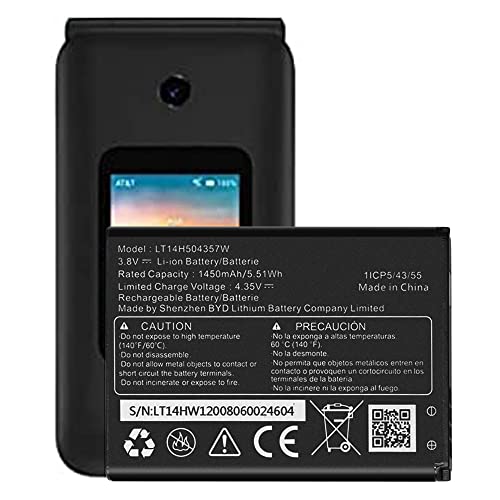WUHAO LT14H504357W Replacement Battery for AT&T Cingular Flip IV U102AA 4G Battery 1450mAh