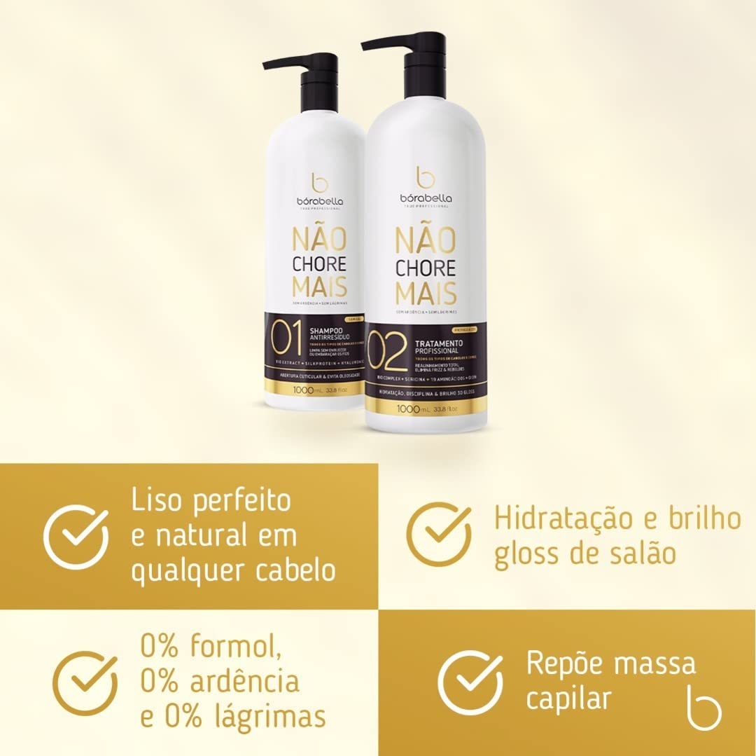Borabella Progressiva Not Cry More Sem Formol 2x1000ML