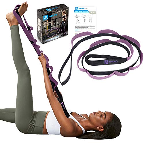 A AZURELIFE Premium Durable Stretch Straps with Loops, Stretching Strap
