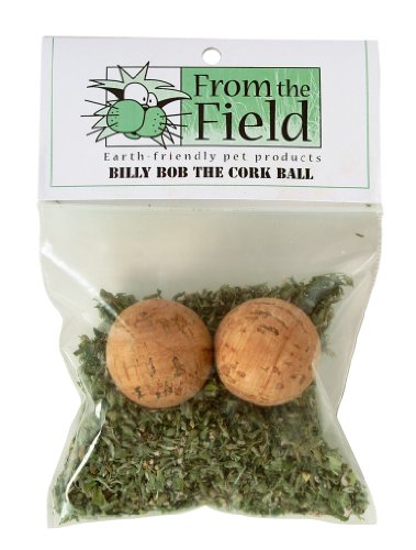 from The Field | Billy Bob The Cork Ball Cat Toy | Natural, Eco-Friendly Catnip-Infused Play Ball | Durable, Lightweight, Biodegradable | Safe for Cats & Kittens | USA-Made Interactive Toy