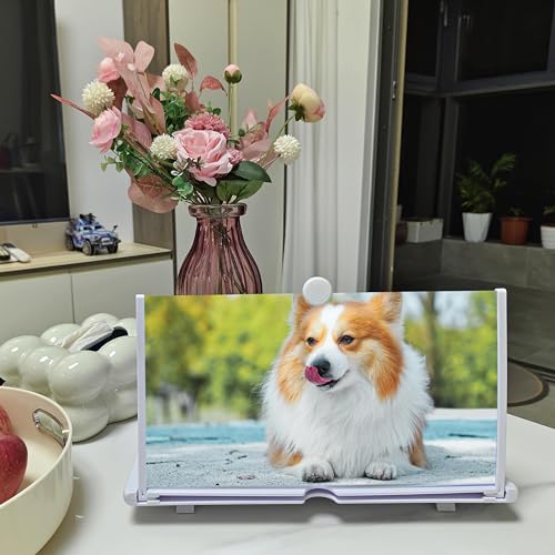 16" Mobile Phone Screen Magnifier，3D HD Mobile Phone Magnifier Projector Screen for Movies, Videos, Foldable Phone Stand with Screen Amplifier，Supports All Smartphones (White, 16 inches) by Ailenyun - Image 6