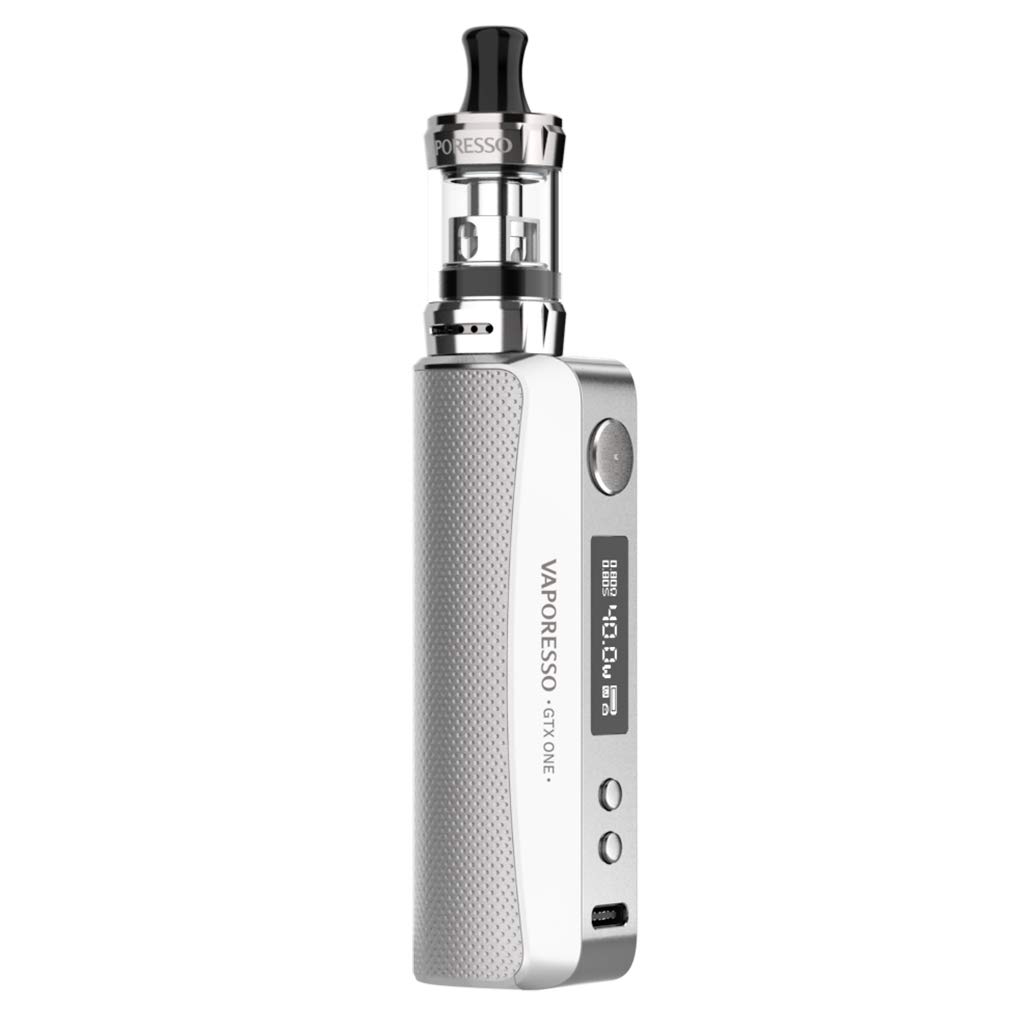 Original Vaporesso GTX One Kit 40W VW (Silver), with 2ml Adjustable Airflow GTX 18 Tank 2000mAh Battery 2A Type C Charging, Electronic Cigarette VS Drag X, No Nicotine
