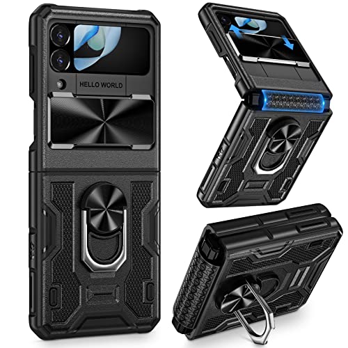 Image of VEGO for Galaxy Z Flip 4 Case with Slide Lens Cover Hinge Protection&Stand