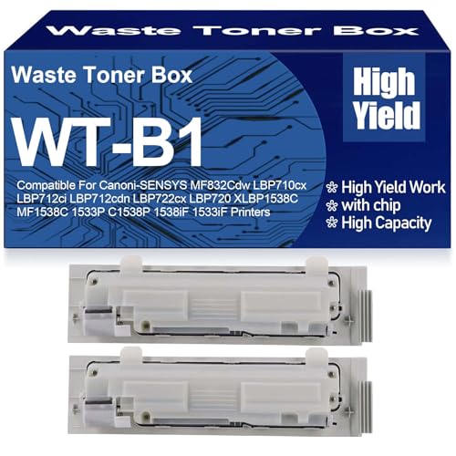 SXLXYOF WT-B1 Caja de tóner Residual MF832Cdw LBP712Cdn Contenedor Cartucho de tóner Residual Compatible para Canon LBP710cx LBP722cx LBP720 LBP1538C MF1538C 1533P Impresoras,WTB1-2PC