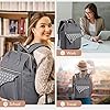 Lekesky Rucksack Damen Schultasche mit Laptopfach & Anti Diebstahl Tasche, Laptop Rucksack Arbeitsrucksack Daypack, Grau 17.3 Zoll #5