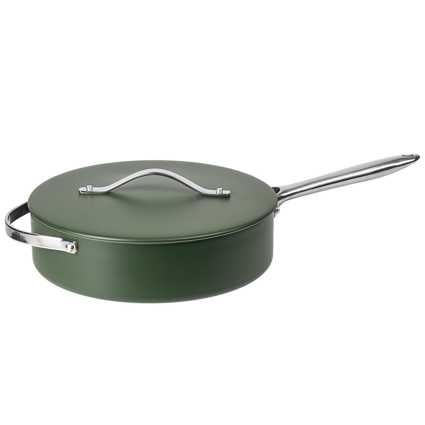 ProChef 26cm Ceramic Non Stick Induction Saute Pan, PFAS-Free Aluminium, Green