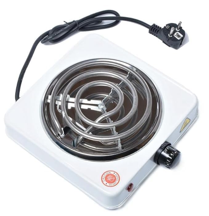 Image of Portable Electric Hot Plate Single Burner | Compact Coil Stove with Temperature Control for Home, Office, Hostel & Travel Cooking
