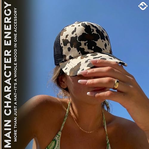 Image of Funky Junque Foam Trucker Hat, Trucker Hats for Women & Men - Blank Adjustable Snapback Mesh Back Baseball Cap