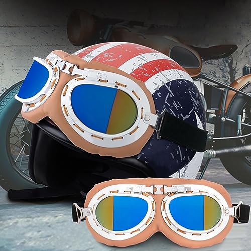 Image of Peicees Vintage Helmet Goggles Motorcycle Goggles Bike Motorcross Pilot Goggle