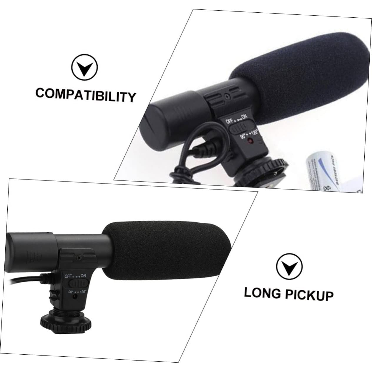 NUOBESTY Micrófono De Cámara Profesional para Entrevistas y Grabación DSLR Portátil Alta Sensibilidad Montaje Seguro y Amplio Rango De Captación y Creadores De Contenido Exteriores