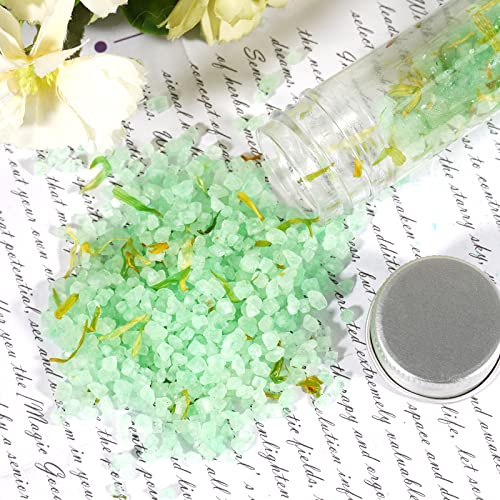 Soulnioi Bath Set for Women Gifts Self Care Gift Set with Dried Flower Jasmine Flower Bubble Bath Bombs Turquoise Dried Sea Bath Salt Yellow Rose Scented Candle for Anniversary Birthday Bath Gifts - Image 7