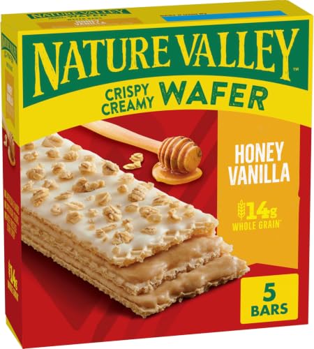 Nature Valley Crispy Creamy Wafer Bars, Honey Vanilla, Whole Grain, 6.5 oz, 5 Bars, (Pack of 6)