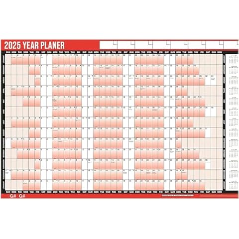2025 A1 Laminated Wall Calendar with Stickers Cover