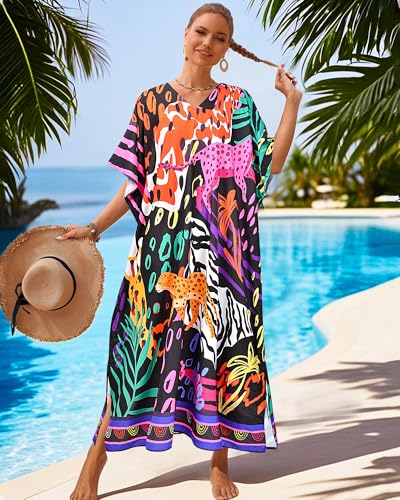 Kaftan Dresses for Women Plus Size Bathing Suit Caftans Swimsuit Cover up Maxi Beach Dress Loungewear2
