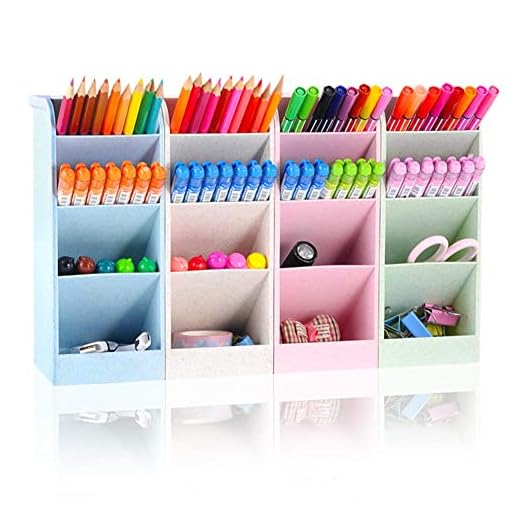 Portalápices organizador para bolígrafos, 4 colores pequeños organizadores de escritorio, Cute Kawaii papelería para niños estudiantes, oficina y proveedor de la escuela
