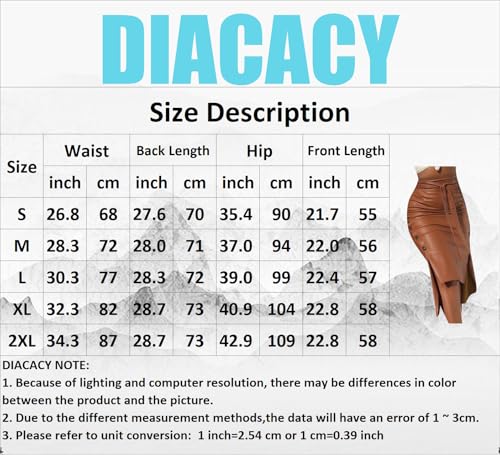 DIACACY Womens Faux Leather Button Skirt Sexy High Low Party Club Pencil Skirt Winter Fall Skirts with Belt2