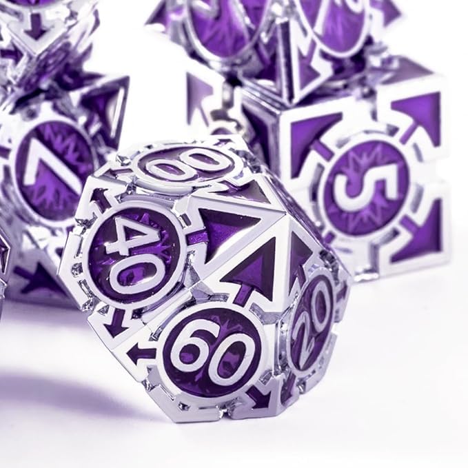 Set De 7 Dés Polyédriques DND – Paillettes Bleues, Pour Donjons & Dragons Et RPG