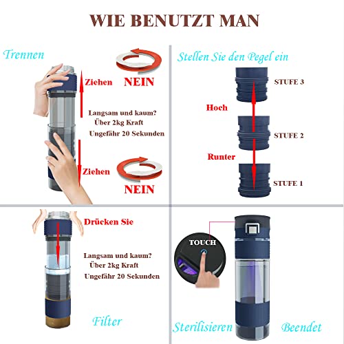 GOSOIT Waterfilter voor noodgevallen, voor kamperen, sport, reizen, waterfilter, filteren voor wandelen, kamperen, overleven, reizen en noodgevallen, verwijderd - Afbeelding 6
