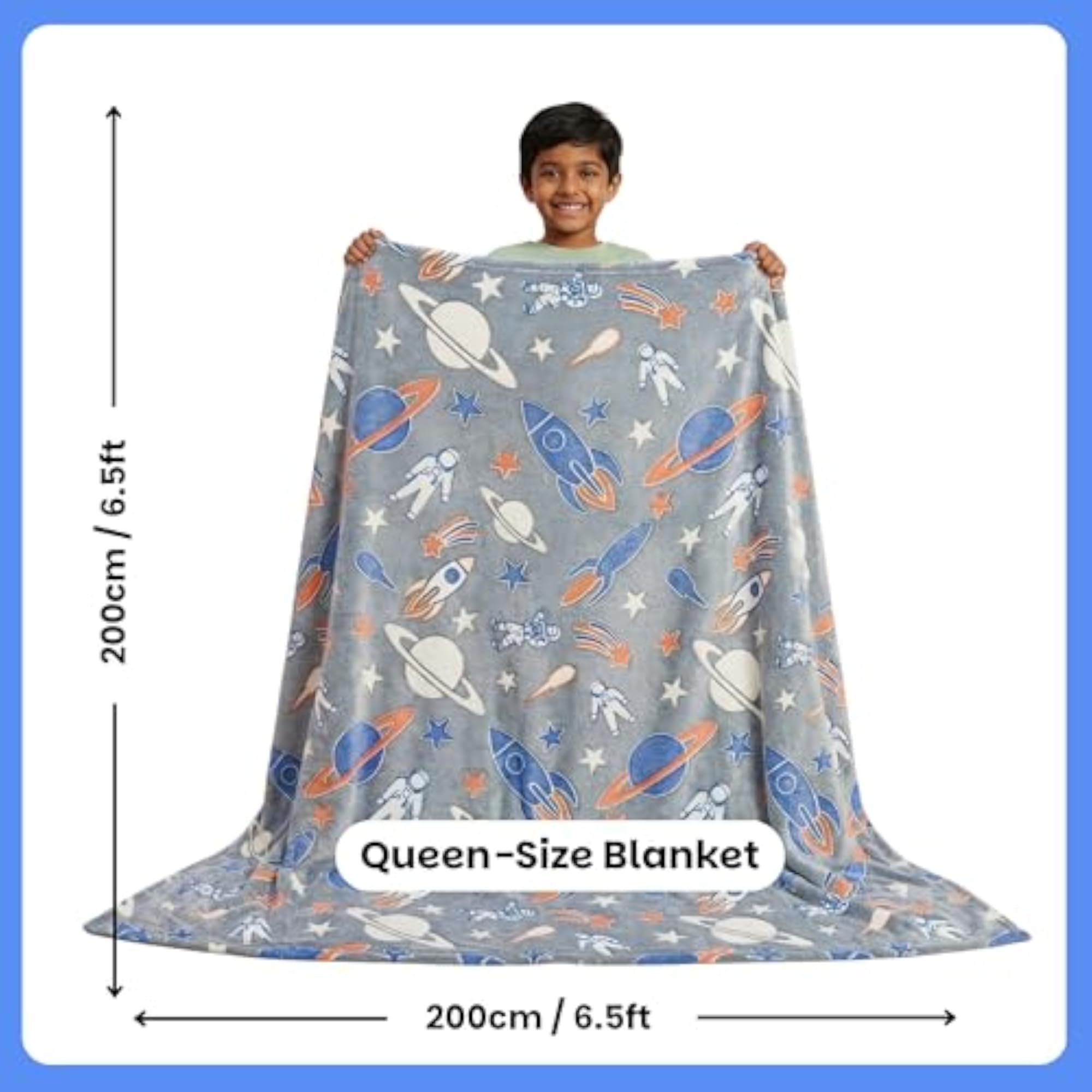 Rocket/Spaceship Glow Blanket for Kids