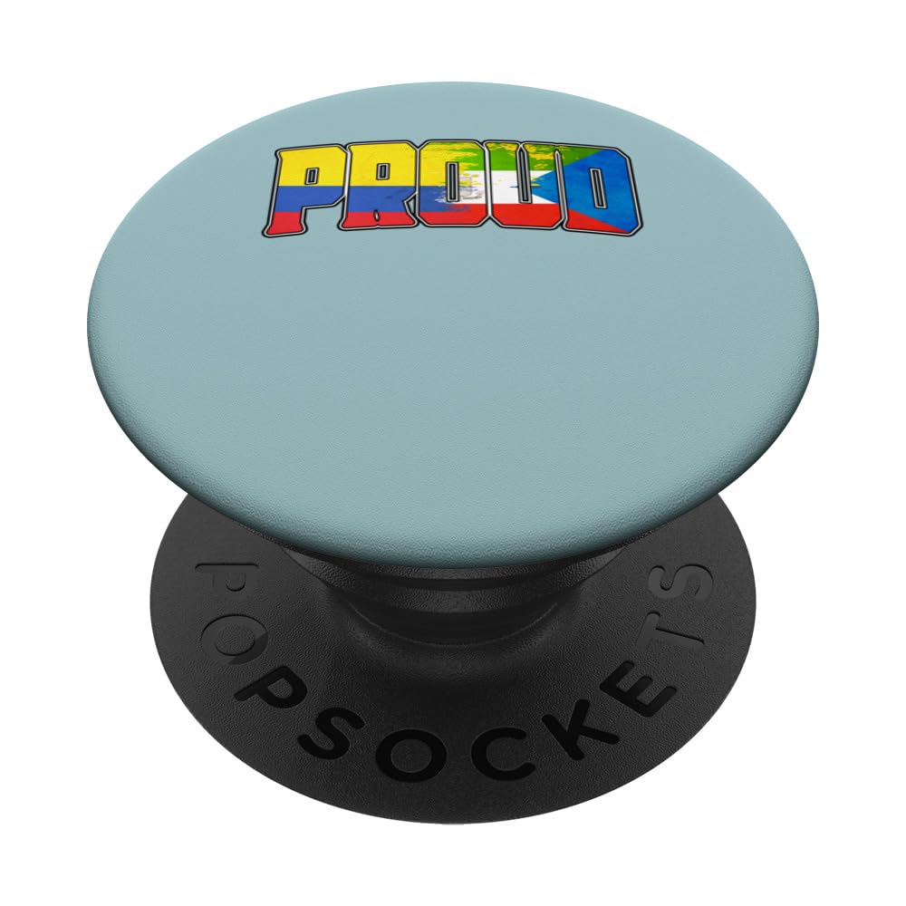 Colombian and Equatorial Guinean Hispanic Heritage Flag Prou PopSockets Swappable PopGrip, Black