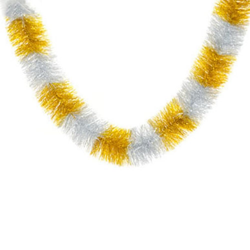 Guirnalda de espumillón para Navidad, Paquete de 4 guirnaldas de oropel navideñas de 2,3 MX 8,5 cm,(Gold,5cm Breite)
