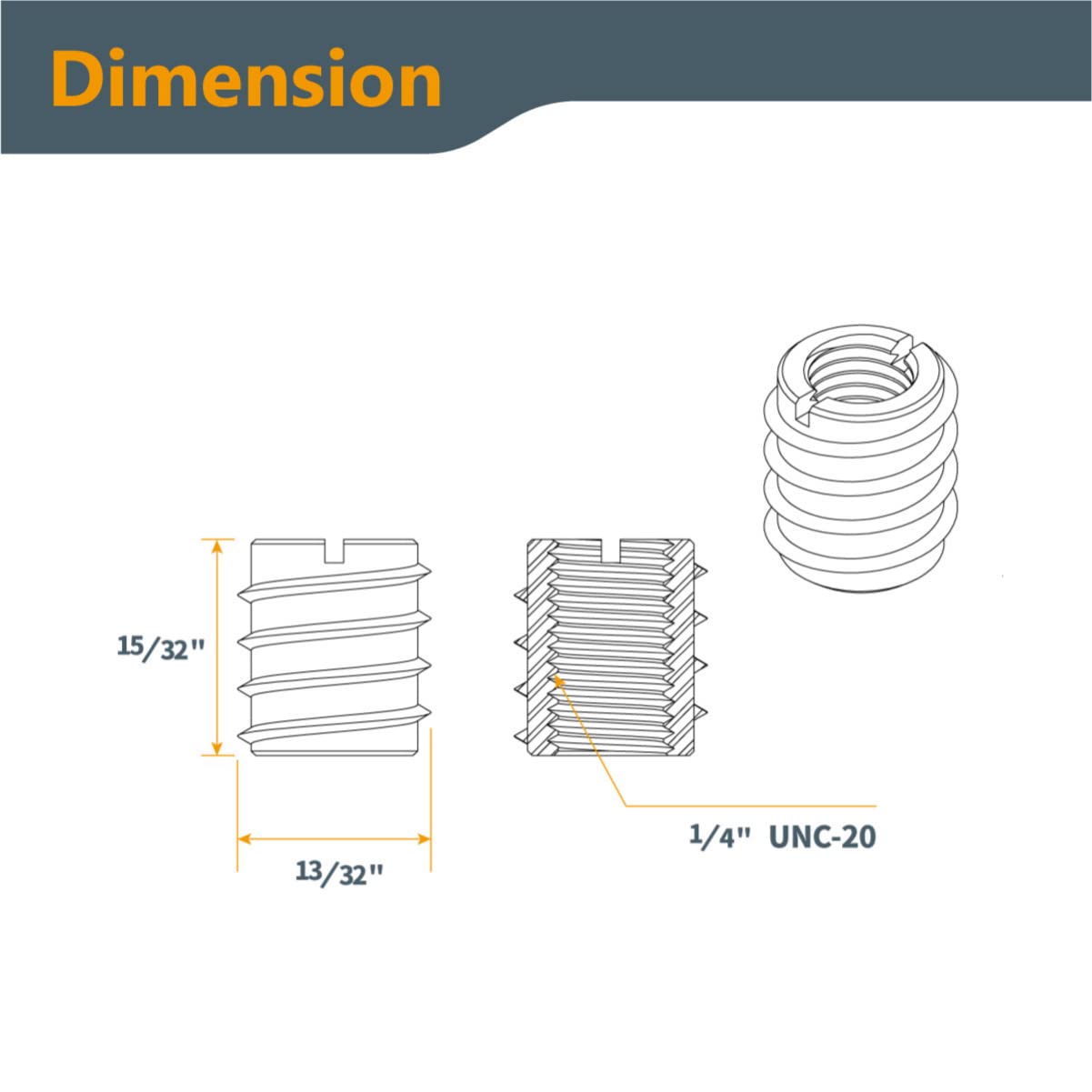 でんすけページ Amazon.co.jp: POWERTEC 71814 1/4インチ-20 ねじ込みインサート