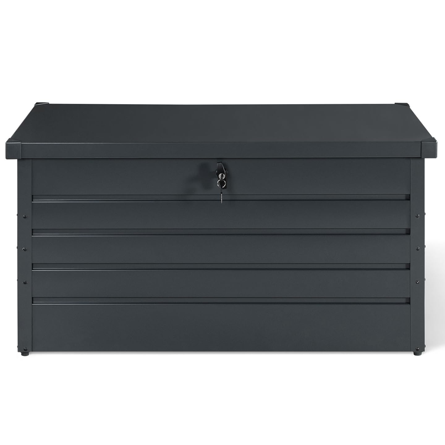 IDMarket - Baule Contenitore Metallico con Serratura Grigio Antracite per Giardino 350L