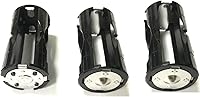 Vista 3 de 4 soportes adaptadores de batería cilíndricos AAA para convertir a baterías C, paquete de 3, color negro
