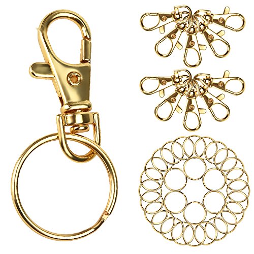 Outus 55 Pieces Lobster Claw Clasps Findings 25 Pieces with Keychain Rings 30 Pieces