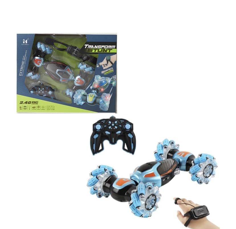Image of Transform Stunt Remote Control Car (Lh-C048-3) for Boys 4-7 Age 8-12 Offroad Hobby Crawler Toy Hand Gesture Sensing Drift 360 Flips Double Sided Rotate Transform 4WD Vehicles