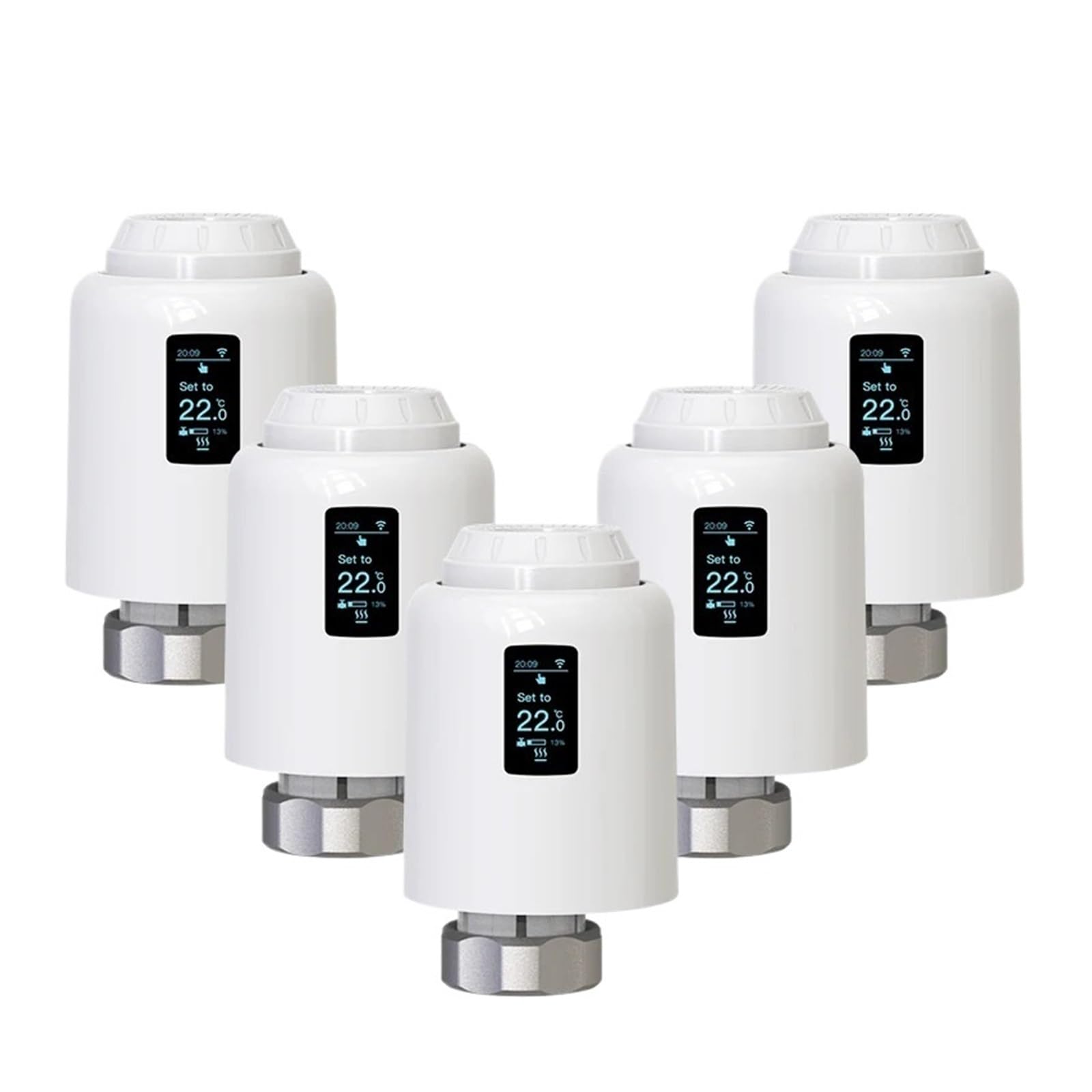 Termostat Tuya TRV Wifi Inteligentna Głowica Termostatyczna Siłownik Zaworu Grzejnikowego Regulator Temperatury Ogrzewania Automatyczna Regulacja(TRV604 5PCS)
