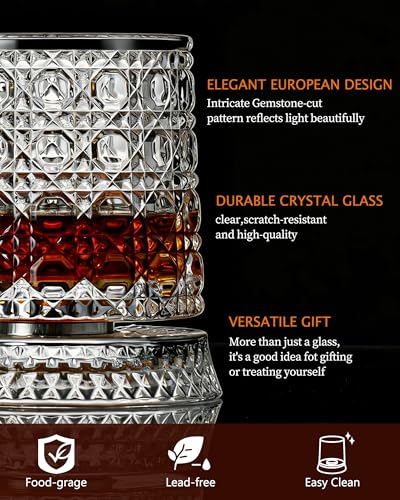 Image of CEEFU 360 Spinning Whiskey Glasses Set with Gift Box, Set of 2
