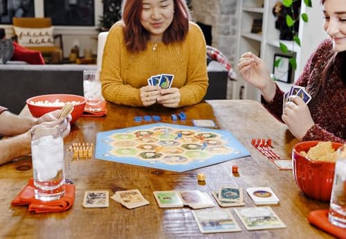 Image of Family Card & Board Game for Adults and Kids Ages 10+, Fun Strategy & Party Game for All Ages, Multi-Players, Perfect for Nights, Travel & Home Entertainment (Cattan Base Game)