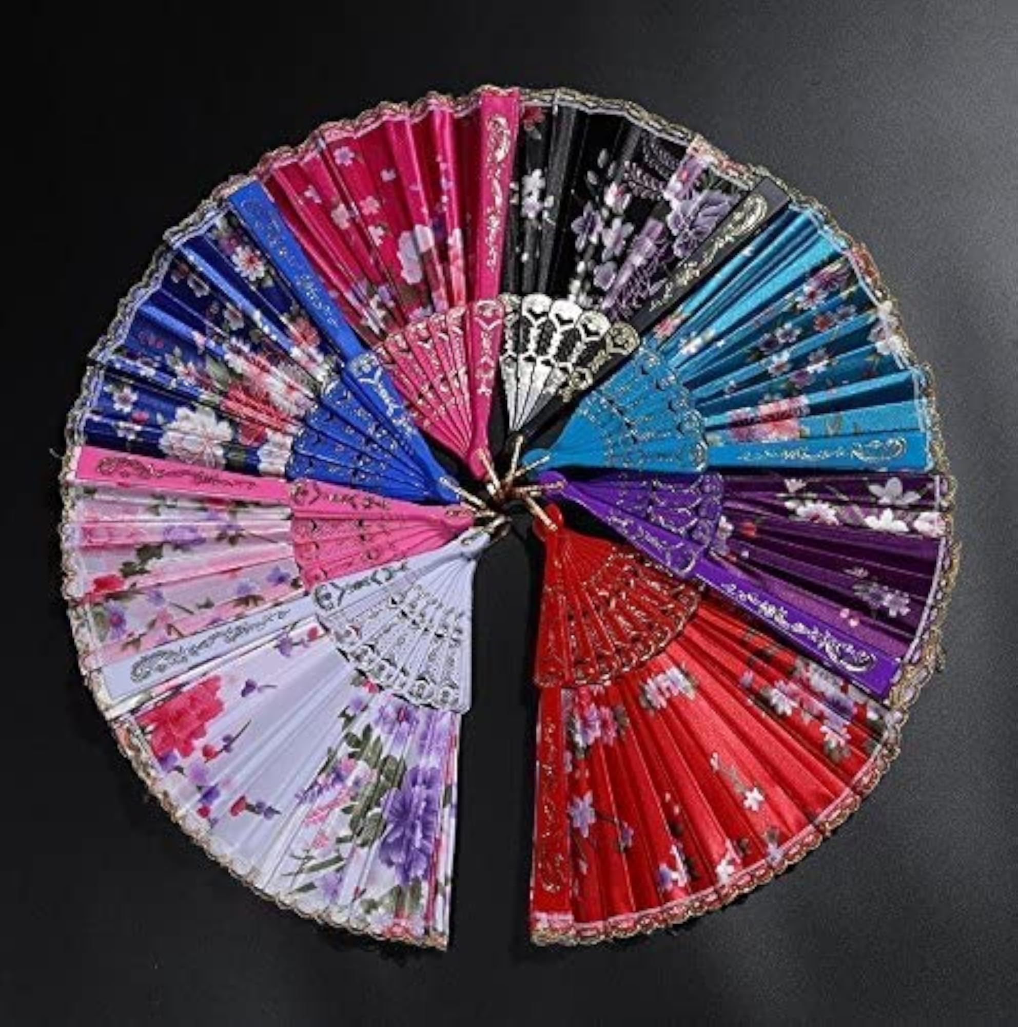 Multi-Color Printed Japanese Folding Hand Fan
