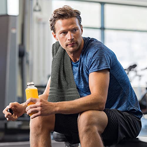 Erina Cotton Gym Towel (20 X 40 Inch, 6 Pack) - Small Bath Towels 500 Gsm Cotton Gym Towels For Yoga, Pool, Hair, Spa, And Work Out, Highly Absorbent Quick Dry, Lightweight, 100% Cotton Towel Set #TOP3