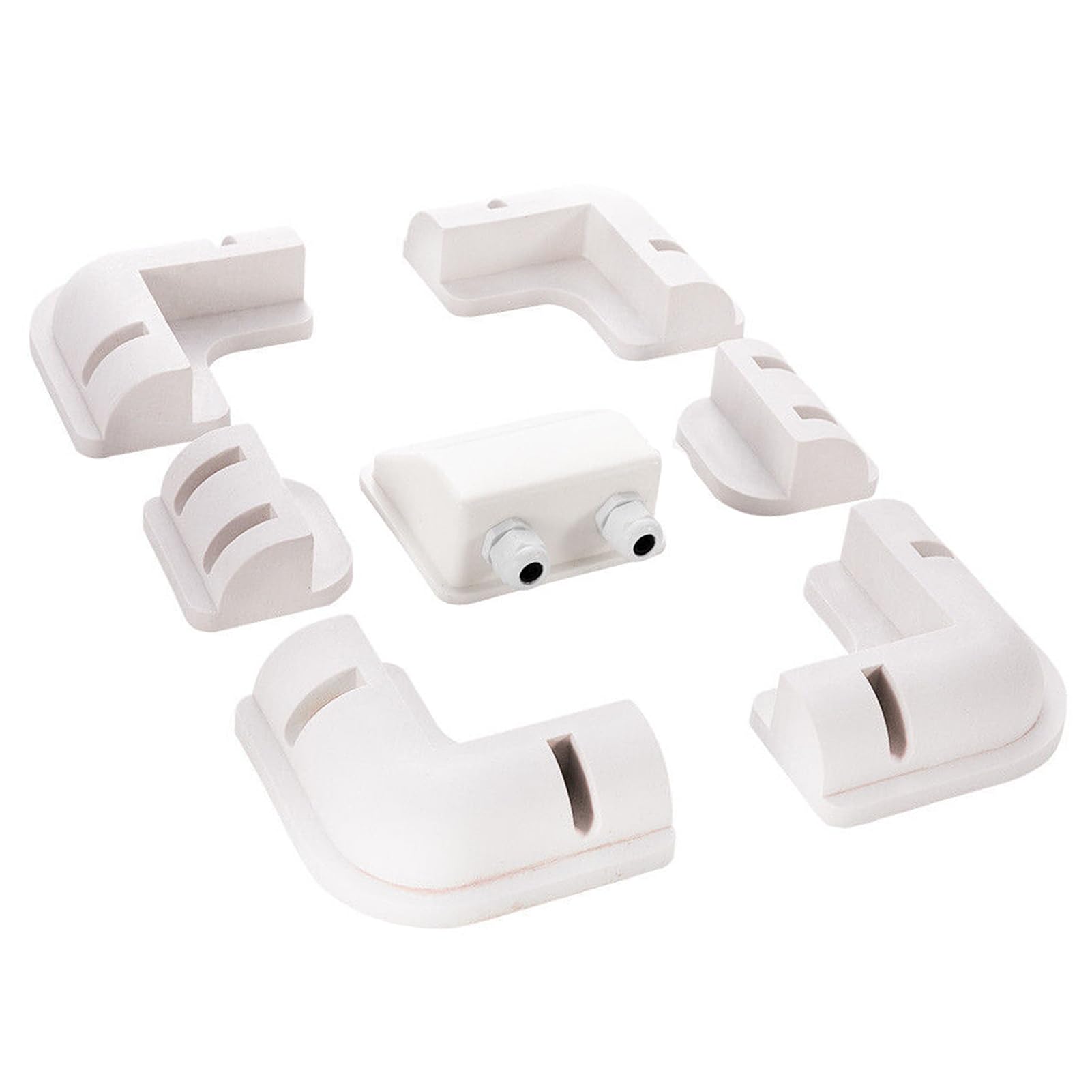 7pcs kit de support de montage de panneau solaire ABS kit de support d'angle pour toit sans perçage pour RV, caravane, véhicule, camping - car, remise (blanc)