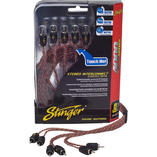Stinger SI4612 12-Foot 4000 Series Professional 6 Channel RCA Interconnects