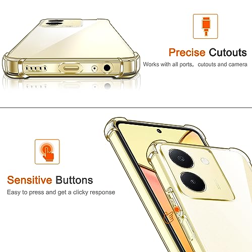 Image of Back Cover Shockproof Silicone Protective Back Case for vivo Y03 -Transparent